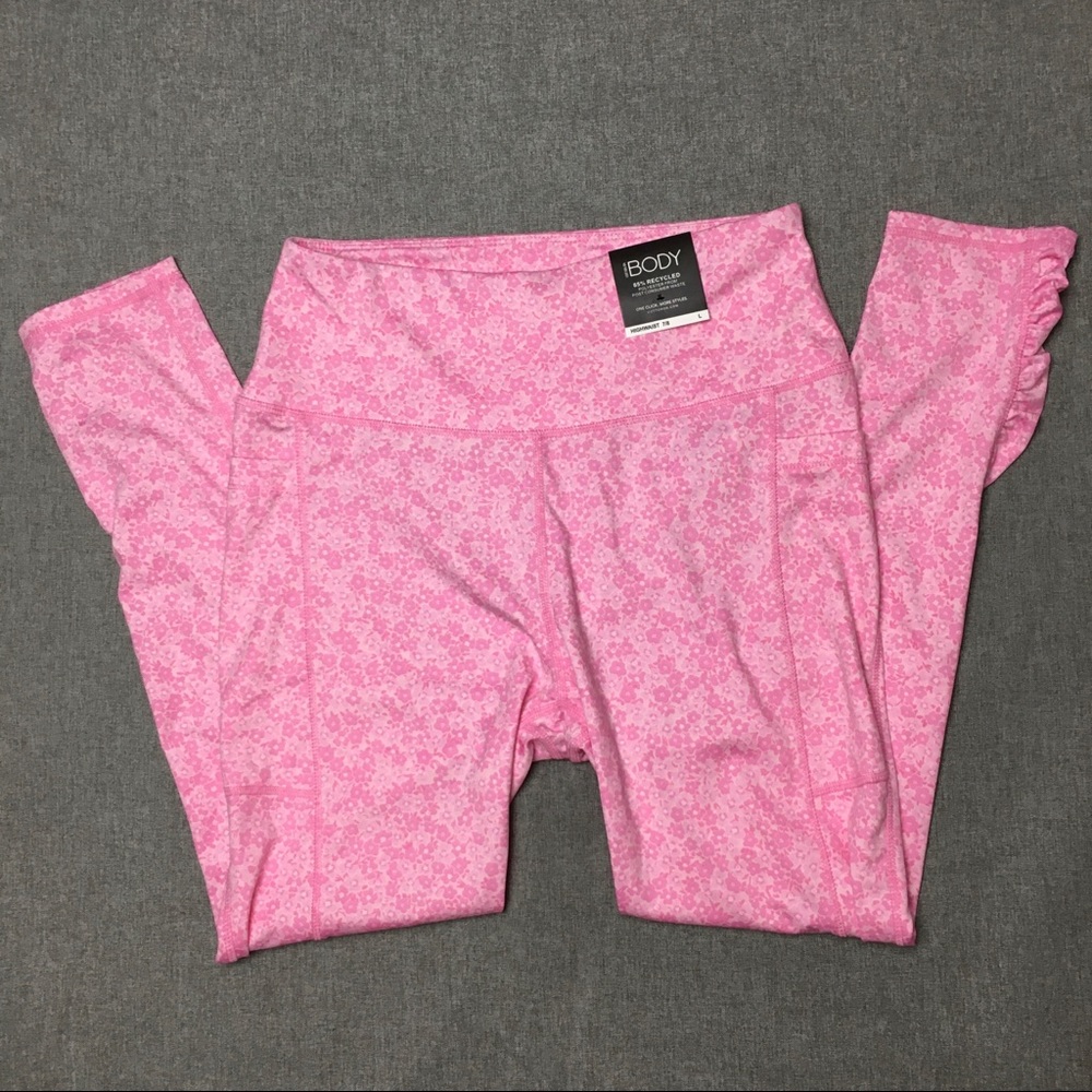 NEW Cotton On Body Highwaisted 7/8 Tights Daisy Floral Tonal Pinks nwt - Picture 2 of 6